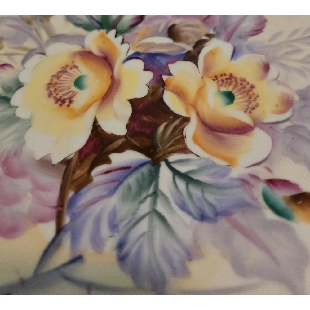 Antique Plate-Kaufman Signature Victorian Austrian Porcelain Floral Hand Painted